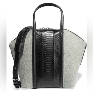 EUC Alexander Wang Emile Genuine Snakeskin and Wool Handbag Satchel